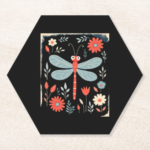 Dragonfly Christmas T-Shirt_1 (1) Paper Coaster