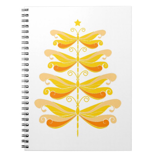 Dragonfly Christmas Tree Colourful Xmas Insect  Notebook (Front)