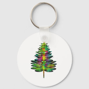 Dragonfly Christmas Tree Dragonfly Xmas Key Ring