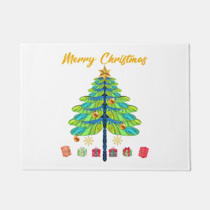 Dragonfly Christmas Tree Gift Doormat