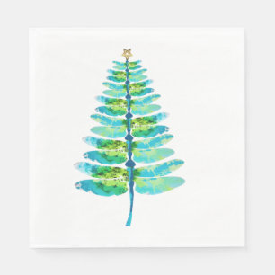 Dragonfly Christmas Tree Print Xmas tree Napkin