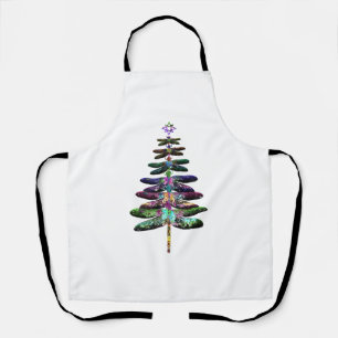 Dragonfly Christmas Tree Shirt Insect Lover Xmas C Apron