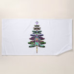 Dragonfly Christmas Tree Shirt Insect Lover Xmas C Beach Towel<br><div class="desc">Dragonfly Christmas Tree Shirt Insect Lover Xmas C</div>