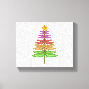 Dragonfly Christmas Tree Shirt Insect Lover Xmas C Canvas Print