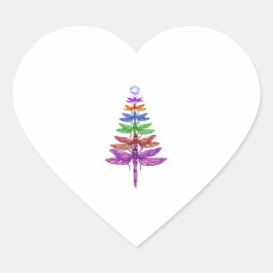 Dragonfly Christmas Tree Shirt Insect Lover Xmas C Heart Sticker