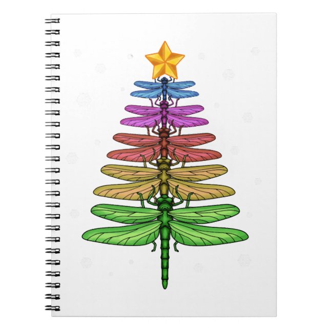 Dragonfly Christmas Tree Shirt Insect Lover Xmas C Notebook (Front)