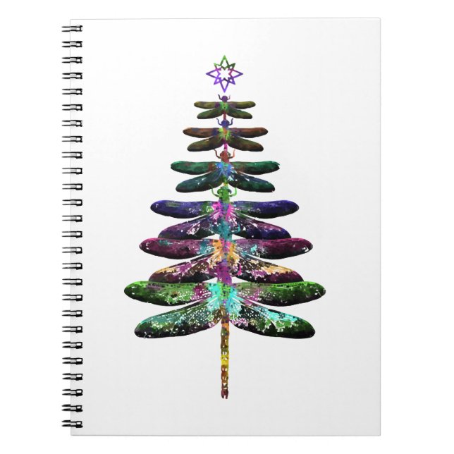 Dragonfly Christmas Tree Shirt Insect Lover Xmas C Notebook (Front)