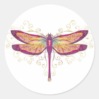 Dragonfly Classic Round Sticker