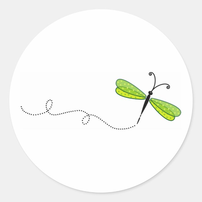 dragonfly classic round sticker (Front)