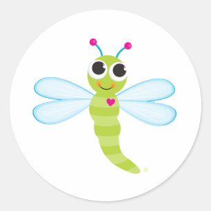Dragonfly Classic Round Sticker