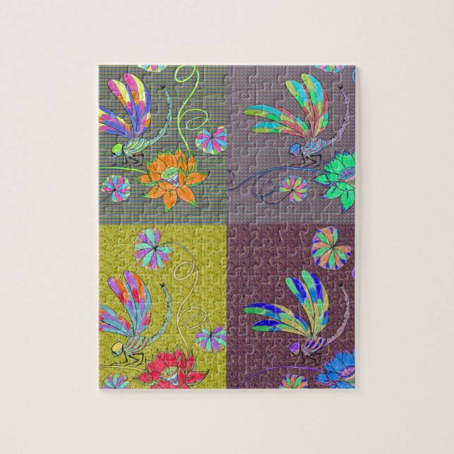 Dragonfly Collage Jigsaw Puzzle (Vertical)