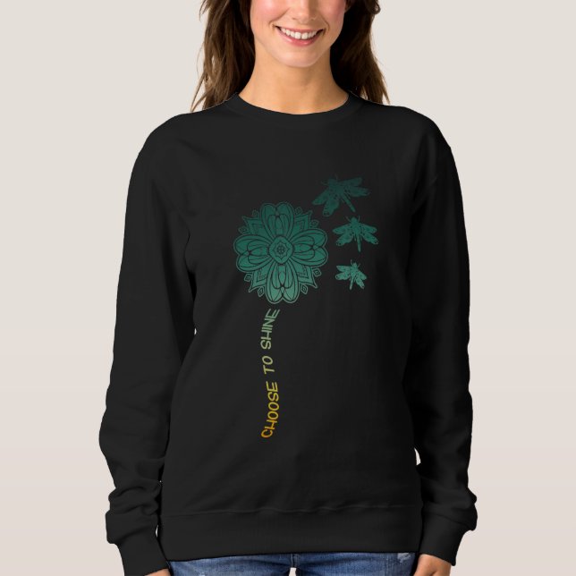 Dragonfly Colorful Mandala Peace Zen Yoga Chakra O Sweatshirt (Front)