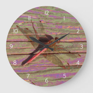 Dragonfly Colourful Large Clock