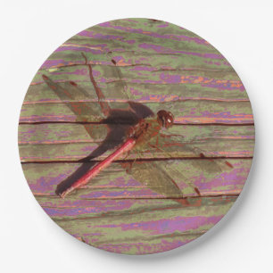 Dragonfly Colourful Paper Plate