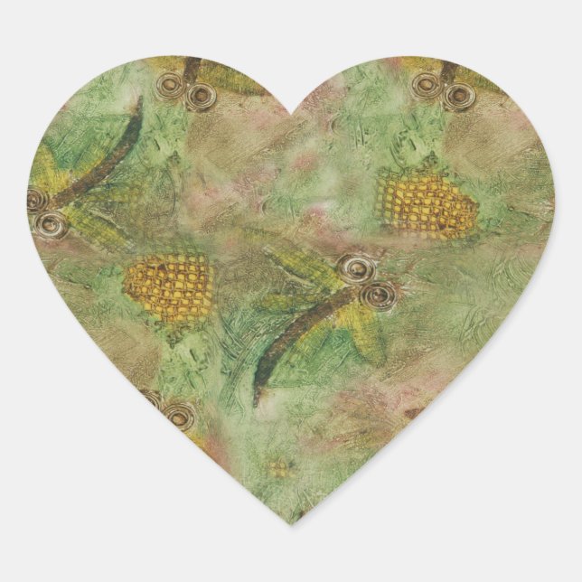 Dragonfly Cotton Candy Heart Sticker (Front)
