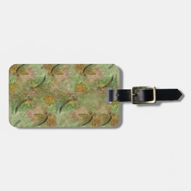 Dragonfly Cotton Candy Luggage Tag (Front Horizontal)