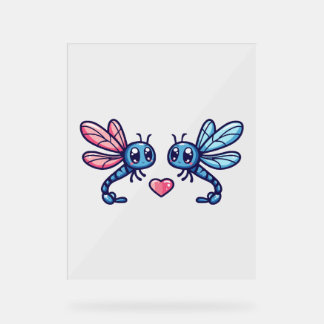 Dragonfly couple in love animal Valentine's Day Acrylic Sign