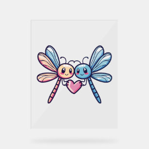 Dragonfly couple in love animal Valentine's Day  Acrylic Sign