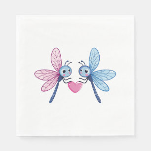 Dragonfly couple love couple in love napkin