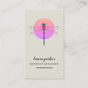 Dragonfly Creative Designer Nature Pink Business Card