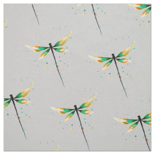 Dragonfly cute watercolor illustration fabric