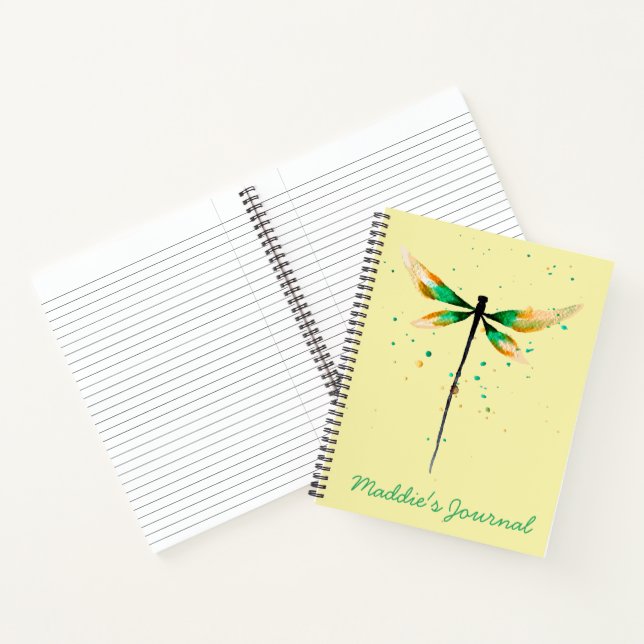 Dragonfly cute watercolor illustration notebook (Inside)