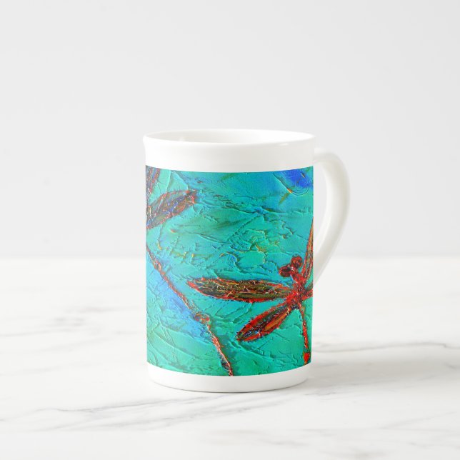 Dragonfly Dance Bone China Mug (Front Right)
