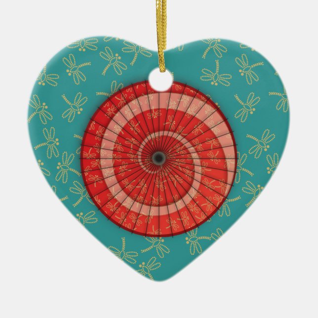dragonfly dance ceramic tree decoration (Front)