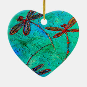 Dragonfly Dance Ceramic Tree Decoration