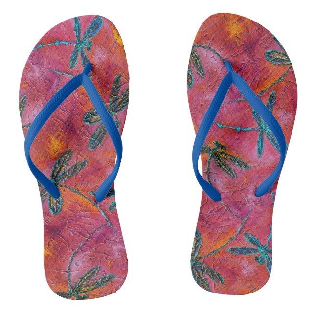 Dragonfly Dance Fuschia Pink Jandals (Footbed)