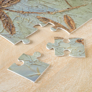 Dragonfly Dance Gold Jigsaw Puzzle
