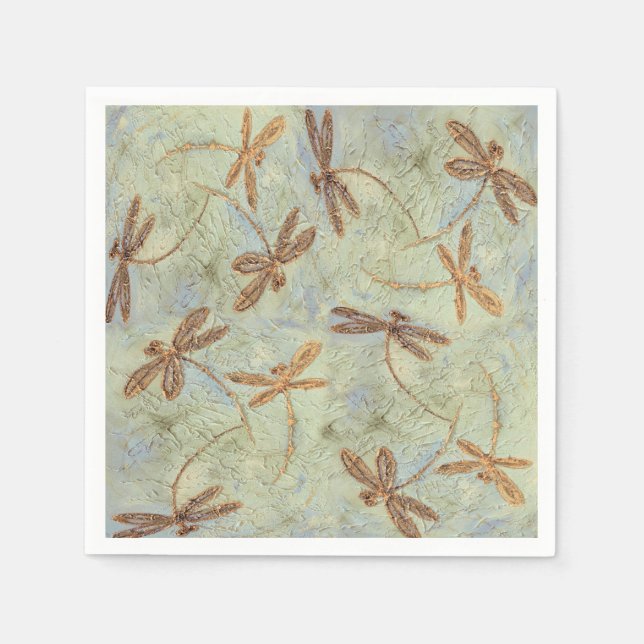 Dragonfly Dance Gold Napkin (Front)