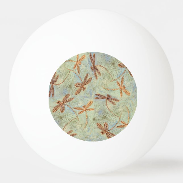Dragonfly Dance Gold Ping Pong Ball (Back)