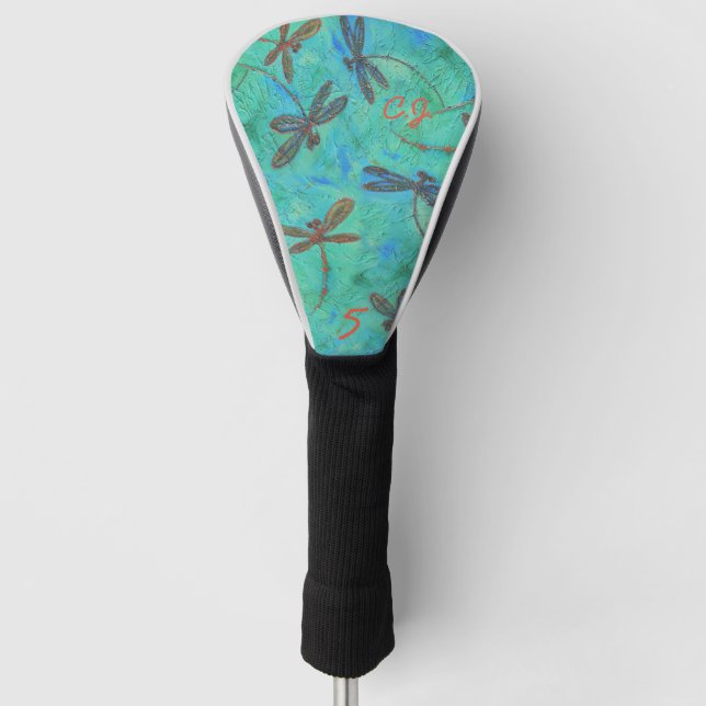 Dragonfly Dance Golf Club Head Cover (Front)