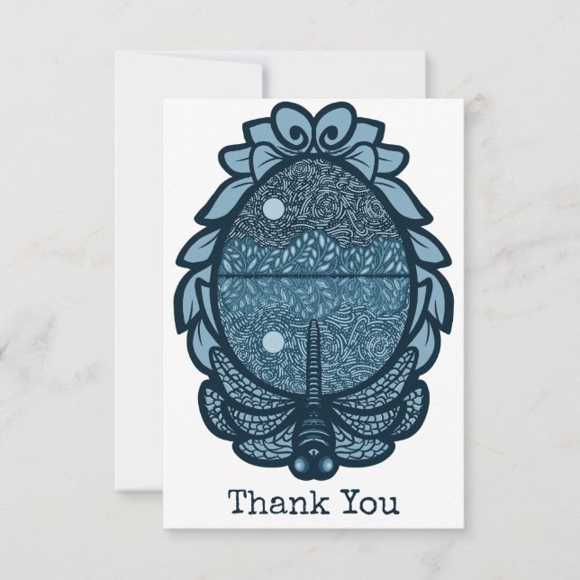 Dragonfly Dance Moonlight Thank You Card  (Front)