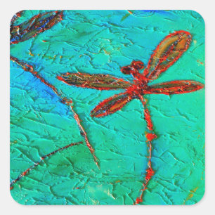 Dragonfly Dance Square Sticker