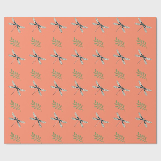 Dragonfly Delight: Coordinated Wrapping Paper (Flat)