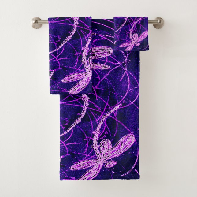 Dragonfly Disco Bath Towel Set (Insitu)