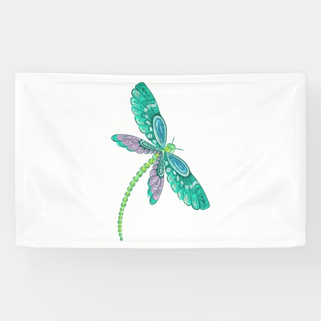 Dragonfly drawing I love Dragonflies Gift idea Banner (Horizontal)