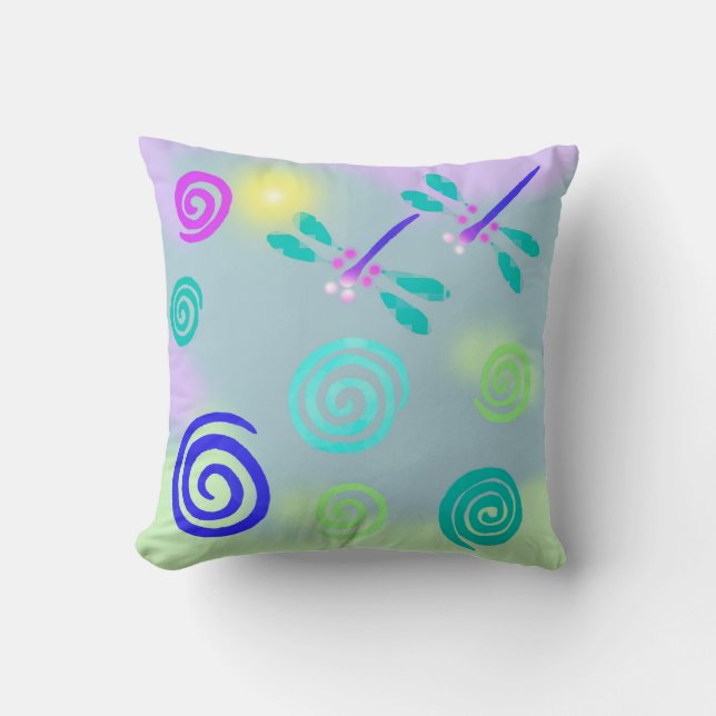 Dragonfly Dream Throw Pillow (Front)