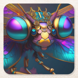 Dragonfly Dreaming Riverwind Square Paper Coaster