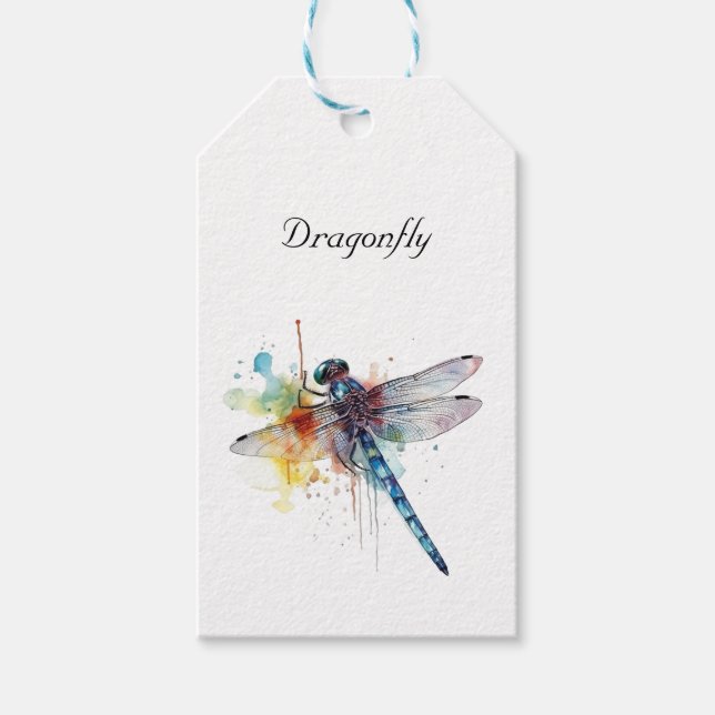Dragonfly Dreamscape, custom Gift Tags (Front)
