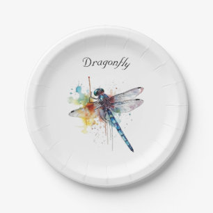 Dragonfly Dreamscape, custom Paper Plate