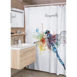 Dragonfly Dreamscape, custom Shower Curtain