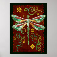 Dragonfly Elegant Jewelled 2 Folk Art