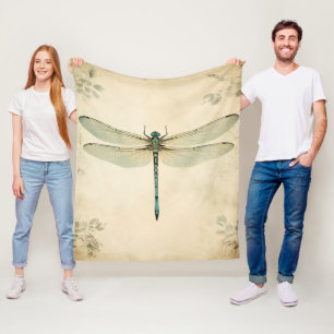 Dragonfly Fleece Blanket, Dragonfly Blanket