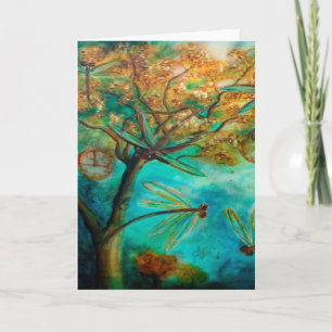 Dragonfly Flirtation Holiday Card