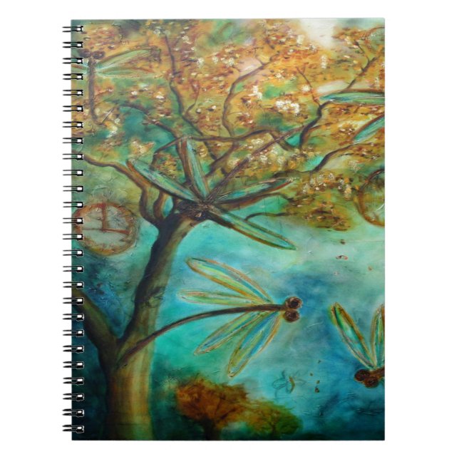 Dragonfly Flirtation Spiral Notebook (Front)