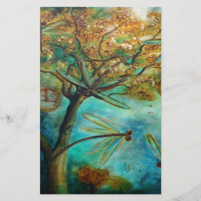 Dragonfly Flirtation Stationery (Front)
