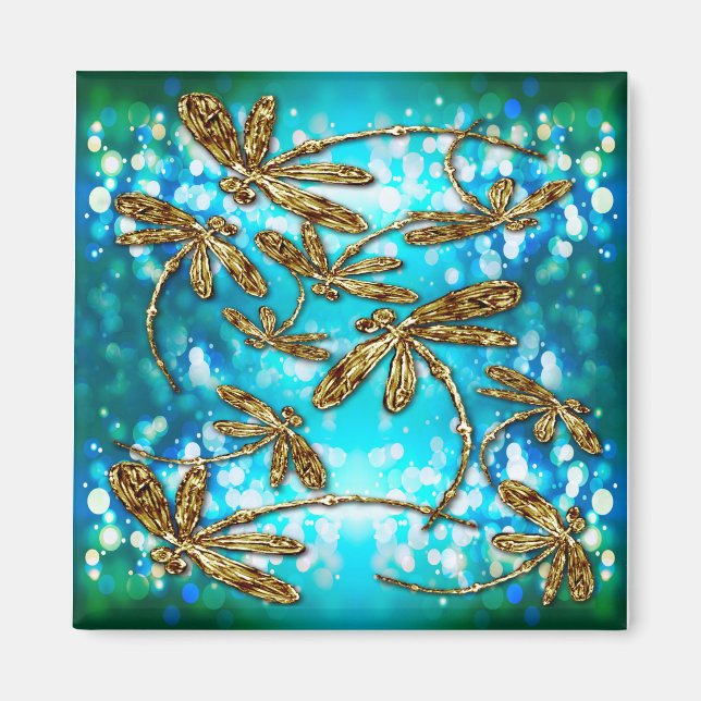 Dragonfly Flit Bubbles Magnet (Front)